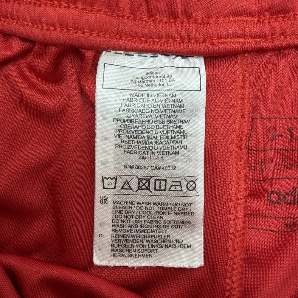 Adidas AeroReady Shorts Red White Striped Athletic Drawstring Boys Large